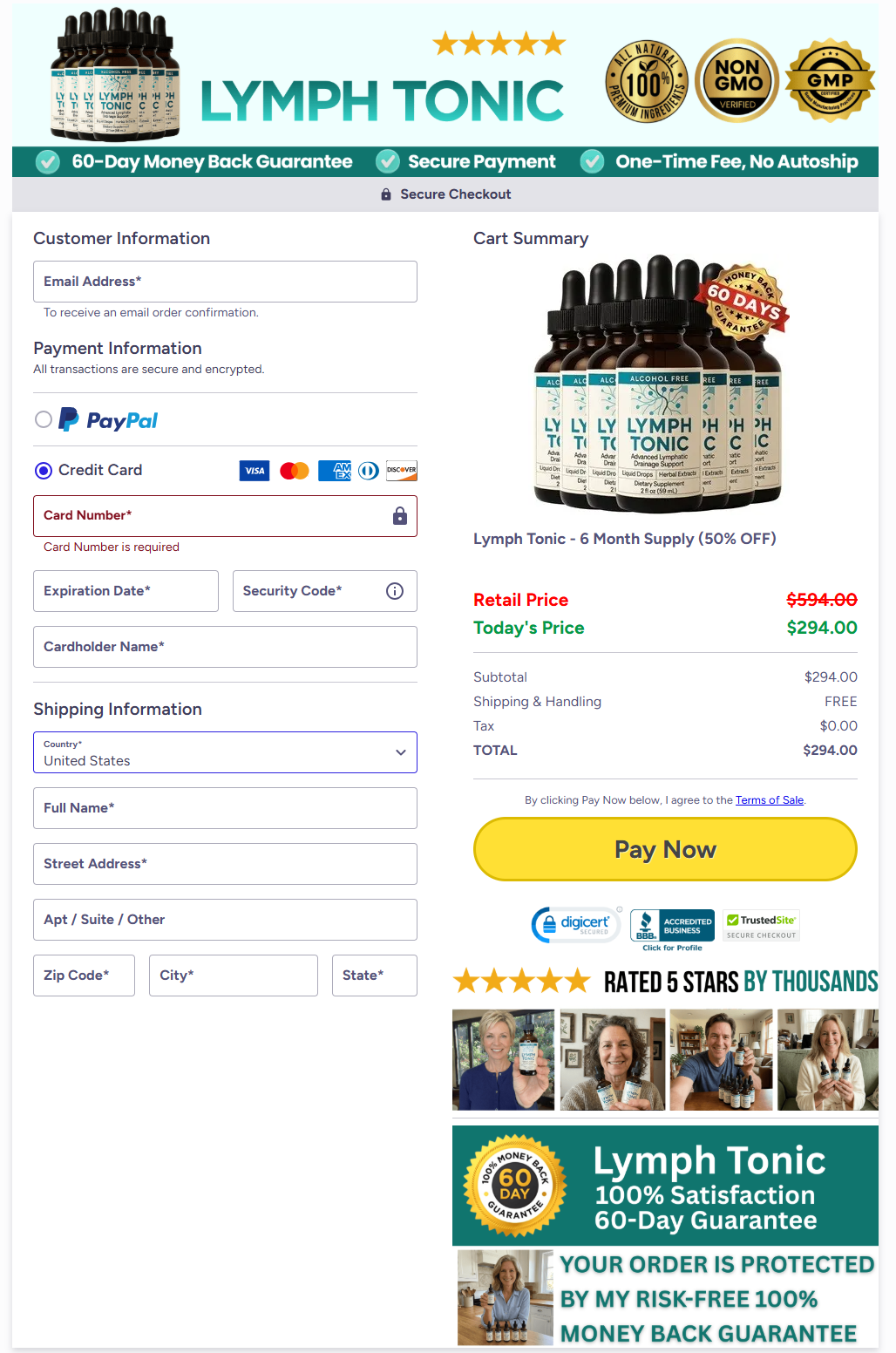 lymph tonic order